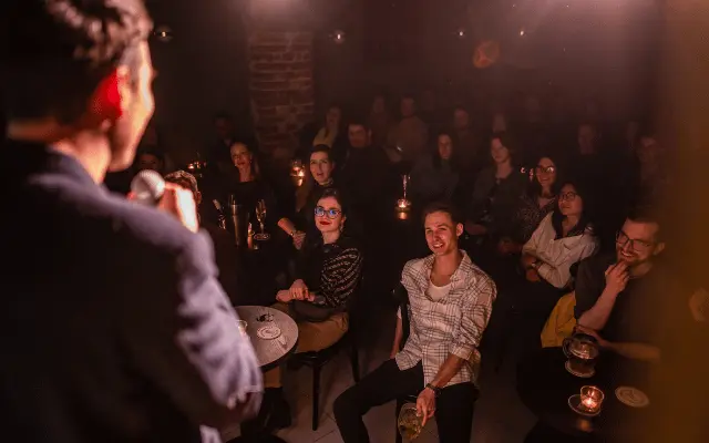Stand-up comedian performing at Metro Comedy Club